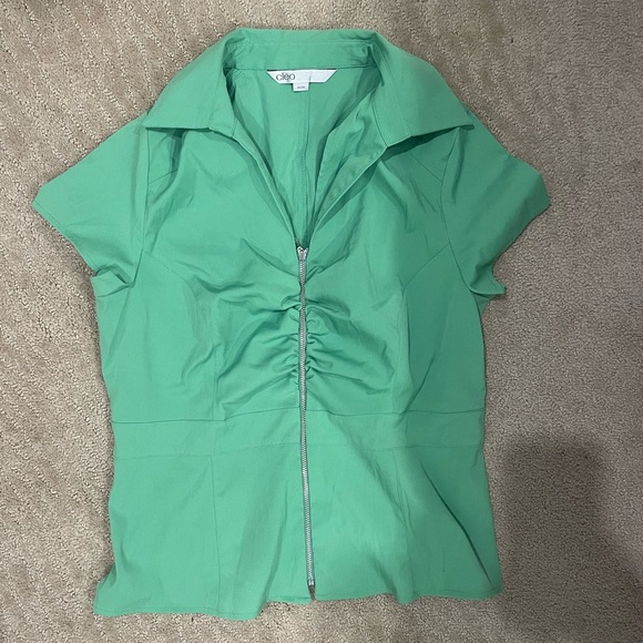 Vintage green zip blouse - Picture 1 of 4